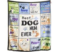 Moonlight Miles Dog Mum Gifts,Dog Lovers Gifts For Women,Best Dog Mom Ever Gifts,Cute Dogs Flannel Blanket Present For Dog Owners,Dog Remembrance Present