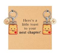 Moonlight Miles Good Luck Gifts Toast Keychain,Meaningful Leaving Gifts For Colleagues Women,New Job Gifts For Friends As Next Chapter,Cute Farewell Gift For Coworkers,Women,Teacher