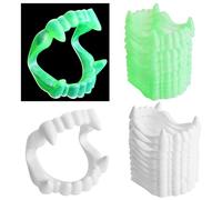 Moonlight Miles Vampire Teeth 20 Pack Soft PE Fake Vampire Fangs 10 White 10 Glow in the Dark Halloween Costume Cosplay Party Supplies