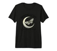 Moonlight Moth Crescent Moon Vintage Forest Nature Premium T-Shirt
