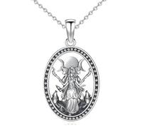 Moonlight Muse Necklace - Vintage Oval Pendant for the Modern Goddess (Classic Chain)
