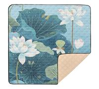 Moonlight Over Flower Pond Soft Foam Baby Play Mat for Floor Cozy Breathable Infant Play Activity Mat for Baby Kids Toddlers Infants, 50'' x 50''