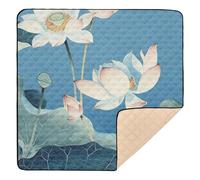 Moonlight Over Flower Pond Soft Foam Baby Playmat for Indoor Outdoor Waterproof Playroom Activity Mat for Baby Kids Toddlers Infants, 50'' x 50''