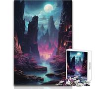 Moonlight over The River 1000 Piece Jigsaw Puzzles for Teenagers Educational Mental Focus Game Heartwarming Special Present Idea Size 50x75cm