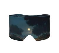 Moonlight Print Sleep Eye Mask with Earmuffs - Block Out Light Contoured Night Blindfold Eye Sleeping Mask with Ear Cover for Men Women Side Sleeper Night Gift