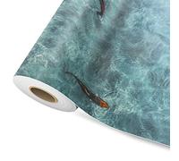 Moonlight, PVC CV Vinyl Flooring, Cushion Foamed Vinyl 3D Design Pattern Print, PVC Flooring, Textured Design Surface Non-Slip Flooring Rolls (100 x 200 cm, Koi)