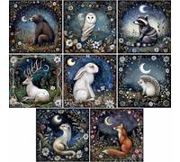 Moonlight Rice Papers, 29 x 29cm (2 Sheets) - Decoupage Paper 8X Designs for Collage, Mixed Media, Card Making & Crafts, Decoupage by CRAFT KREATIVELY