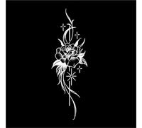 Moonlight Rose Herbal Temporary Tattoo Stickers, Waterproof And Lasts Two Weeks, Semi-Permanent For Women's Collarbone, Fake Tattoos