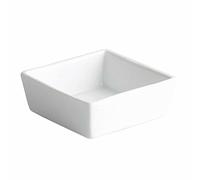 Moonlight Square Dip Bowl White 8cm - Small Porcelain Sauce Ramekin