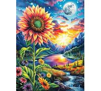 Moonlight Sunflower 500 Pcs Jigsaw Puzzles Animals And Plants Puzzles for Adults Teens Fun Family Game Team Building Stress Reducing Autumn Eco Friendly Cardboard 500 PCS