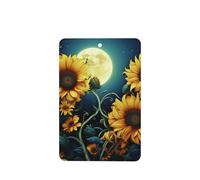 Moonlight Sunflower Pattern Car Air Fresheners Cards 4 Pcs Long Lasting Car Fresheners Gifts for Men Women Auto Aromatherapy Tablets Hanging Scented Card Rearview Mirror Pendant - Lavender Scent