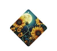 Moonlight Sunflower Pattern Car Air Fresheners Cards 4 Pcs Long Lasting Car Fresheners Gifts for Men Women Auto Aromatherapy Tablets Hanging Scented Card Rearview Mirror Pendant - Lavender Scent