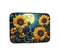 Moonlight Sunflower Pattern Laptop Case 17 inch, TSA Laptop Sleeve Shockproof Protective Notebook Case Water Resistant Computer Carrying Cover Briefcase Handbags Men Women Computer Bag