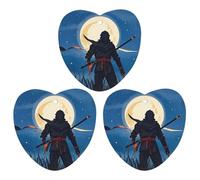 Moonlight Watercolor Style Ninja Car Air Freshener, 3 Pcs Love form Hanging Air Freshener Cards, Long Lasting Fragrance Scented Cards for Car, Home, Office Black-style