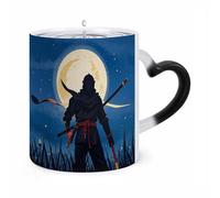 Moonlight Watercolor Style Ninja Color Changing Mug Heat Changing Coffee Mugs Funny Magic Cup Heat Sensitive Travel Mug Novelty Coffee Cups Personalized Customized Gift Idea for Men & Women 11 Oz