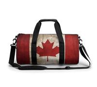 Moonlight Watercolor Style Ninja Gym Bag Small Travel Duffle Bag with Compartment Carry On Weekender Bag for Women Men, Retro Canada Flag, 17.7in/9in/9in