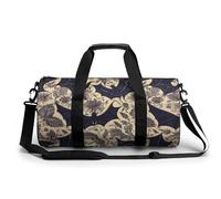 Moonlight Watercolor Style Ninja Gym Bag Small Travel Duffle Bag with Compartment Carry On Weekender Bag for Women Men, Bat Print, 17.7in/9in/9in