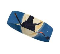 Moonlight Watercolor Style Ninja Headbands for Women & Men Sports Headband, Fits All Head Sizes, Ultra Absorbent & Non-Slip Sweatband for Running, Yoga, Gym