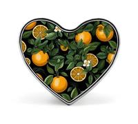 Moonlight Watercolor Style Ninja Lapel Pin Fashion Brooch Pin Cute Button Badges Heart Shape Button Pins Enamel Pins Metal Pinback for Hat Shirt Clothing Bags Decoration, Oranges and leaves, Love form