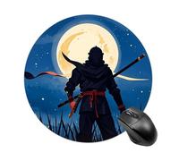 Moonlight Watercolor Style Ninja Mouse Pad Round Computer Mousepad Cute Mouse Pads with Non-Slip Rubber Base Mouse Mat for Laptop Gaming Office Home