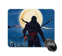 Moonlight Watercolor Style Ninja Mouse Pad Square Laptop Mouse Mat Cute Computer Mousepad Keyboard Pad Non-Slip Desk Pads for Gaming Office Work Home 20 * 25cm