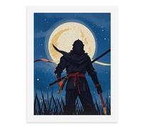 Moonlight Watercolor Style Ninja Paint by Numbers Kits for Adults DIY Beginners Paint by Number Kits on Canvas Digital Oil Number Painting, Easy Canvas Art Print Kit for Home Decor Gift 40x30cm