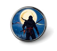 Moonlight Watercolor Style Ninja Round Lapel Pins Backpack Pin Cute Brooch Decoration Brooches for Women Men Fashion Button Badges for Hat Backpacks Purses Jackets Shirt Suit