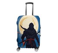 Moonlight Watercolor Style Ninja Suitcase Covers Luggage Protector - Travel Elastic Baggage Case Protective, Washable Anti-scratch Large Suit Case Cover for Suitcases Fits 19-32 Inch Luggages, white