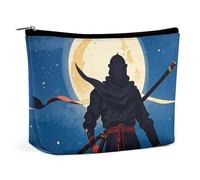 Moonlight Watercolor Style Ninja Travel Makeup Bag Large Toiletry Bag for Women Waterproof Cosmetic Bags for Purse Portable Makeup Organizer Bags Cute Zipper Pouch Cosmetic Pouch Funny Travel Makeupba
