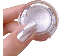 Moonlight White Chrome Nail Powder BISHENGYF - 1g Super Glossy Pearl Effect Chrome Powder for Nails Metallic Mermaid Clear Pearl Nail Powder for Gel Polish Nail Art Decoration DIY Salon