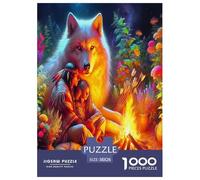 Moonlight Wolf1000 Piece Jigsaw Puzzles for Adults Family Game Primitive TribesChallenging for Home Decoration Great Gift Idea38x26cm/1000pcs
