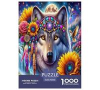 Moonlight Wolf1000 Pieces Jigsaw Puzzle for Adults And Kids Educational Games Primitive TribesChallenging Home Decors Great Gift Idea70x50cm/1000pcs