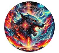 Moonlight WolfJigsaw Puzzle 1000 Pieces for Adults Kids Round FantasyCreative Challenging Puzzle Toy1000pcs (67.5x67.5cm)