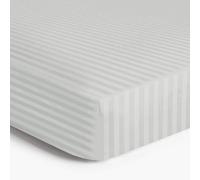 MOONLIGHT20015 Fitted Sheet Super king 40cm Soft Brushed Microfiber with Satin Stripes Fade Resistant Easy Care Breathable Bed Sheets (Silver, Super King)