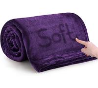 MOONLIGHT20015 Fleece Blanket for Bed - Soft Cosy Fluffy Throw Blankets Queen Size, 400 GSM Silk Touch Warm Large Throws for Audlts, Purple, 200x240 Cm