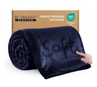 MOONLIGHT20015 Fleece Blanket King Size for Bed - Soft Cosy Fluffy Throw Blankets, 400 GSM Silk Touch Warm Extra Large Throws for Audlts, Navy, 270x230 cm