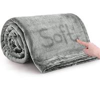 MOONLIGHT20015 Fleece Blanket King Size for Bed - Soft Cosy Fluffy Throw Blankets, 400 GSM Silk Touch Warm Extra Large Throws for Audlts, Silver Grey, 270x230 cm