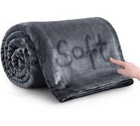 MOONLIGHT20015 Silk Touch Warm Fleece Blankets - 400 GSM Grey Throws for Sofa Fluffy Blanket Bed Throw for Bedroom, Couch, Travel, Kids, Bedroom Accessories (Dark Grey, Twin/Double (150X200CM))