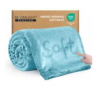 MOONLIGHT20015 Fleece Throw Blanket for Bed - Soft Cosy Fluffy Blankets for Sofa, 400 GSM Silk Touch Warm Double Throws for Audlts, Light Blue, 150x200 Cm