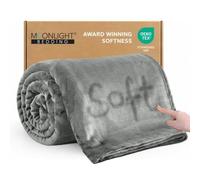 MOONLIGHT20015 Fleece Throw Blanket for Sofa - Soft Cosy Fluffy Blankets for Bed, 400 GSM Silk Touch Warm Single Throws for Audlts, Silver Grey, 130x150 cm