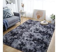 MOONLIGHT20015 Fluffy Rugs Living Room - Dark Grey Area Rugs for Bedroom 80cm x 150cm Anti-Slip - Modern Fluffy Shaggy Rug Plush Carpet Non Shedding Easy To Clean, Tye-Dye Grey
