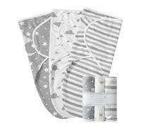 MOONLIGHT20015 Grey Swaddle Blanket 0-3 Months - Pack of 3 Baby Swaddles for Newborn 100% Soft Organic Cotton for Boys and Girls Baby Wrap