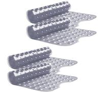MOONLIGHT20015 Non Slip Shower Bath Mat 4 Pack - Anti Mould & Mildew PVC Bathroom Mats with Suction Cups, Drain Holes, Machine Washable, Ideal for Bulk & Wholesale Use (100x40cm, grey)