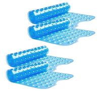 MOONLIGHT20015 Non Slip Shower Bath Mat 4 Pack - Anti Mould & Mildew PVC Bathroom Mats with Suction Cups, Drain Holes, Machine Washable, Ideal for Bulk & Wholesale Use (100x40cm, Blue)