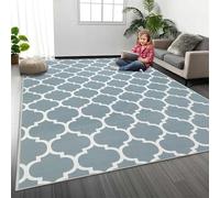 MOONLIGHT20015 Rugs Living Room 80x150 cm - Trellis Style Area Rugs for Bedroom Large - Non Slip Bedside Printed Carpet Rug for Lounge Duck Egg Blue, Ava