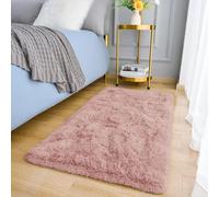 MOONLIGHT20015 Rugs Living Room Bedroom- Fluffy Shaggy Pink Area Rugs Non-Slip - Modern Super Soft Thick Pile Plush Carpet - Non Shedding Easy To Clean Rug, 60cm x 110cm