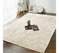 MOONLIGHT20015 Rugs Living Room - Cream Area Rugs for Bedroom Non Slip - Modern Super Soft Large Fluffy Shaggy Thick Pile Non-Shedding Rug - Plush Carpet for Dining Room, 80cm x 150cm