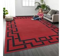 MOONLIGHT20015 Rugs Living Room Large 160x230 cm - Greek Key Style Red Area Rugs for Bedroom - Non Slip Modern Printed Carpet For Lounge Dining Room, Lexi