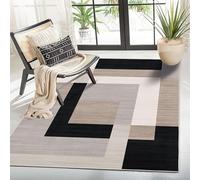MOONLIGHT20015 Rugs Living Room Small 60x110 cm - Geometric Style Area Rugs for Bedroom - Non Slip Modern Printed Carpet Bedside Rug, Milo Neutral