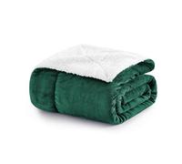 MOONLIGHT20015 Sherpa Fleece Throw Blanket - Fluffy Warm & Soft Blankets for Bed Sofa and Couch (Emerald, Queen)